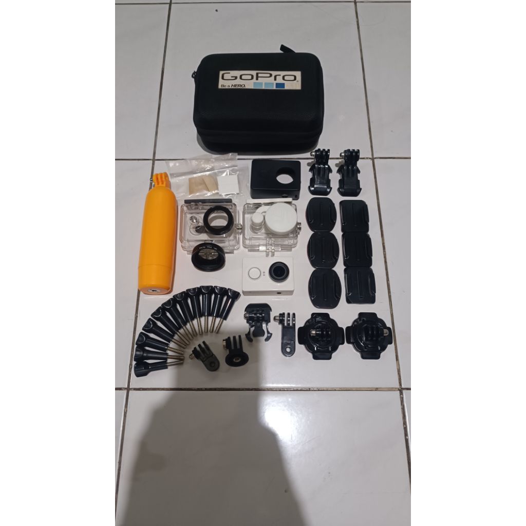Yi Action Cam Putih second modif mic external paket lengkap like new