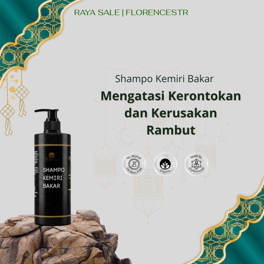 Florence Shampo Kemiri Bakar Asli Perawatan Rambut dan Kulit Kepala Menyeluruh serta Mengatasi Keron