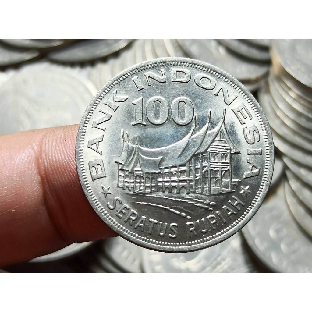 uang kuno koin 100 Rupiah Tipis Wayang tahun 1978