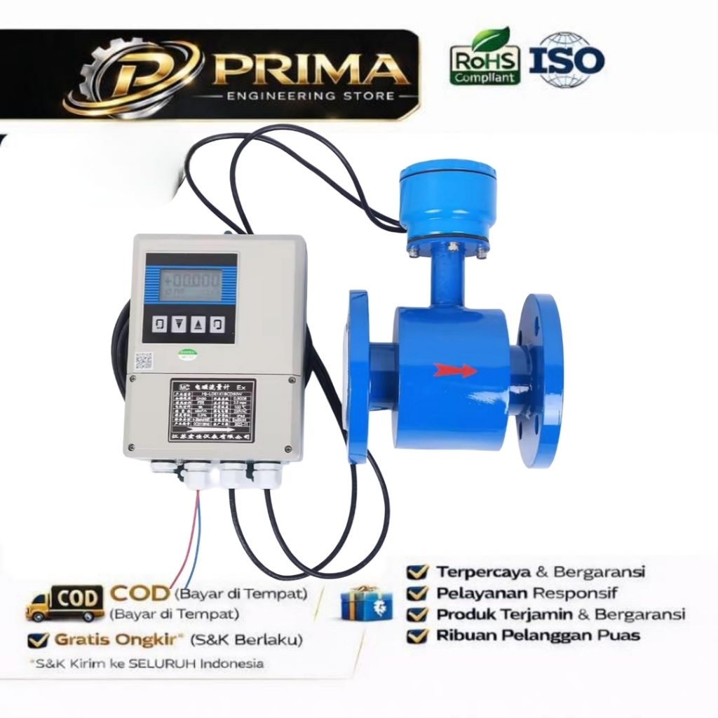 Flowmeter Electromagnetic 4"DN100 Flow meter PTFE Magnetic Aliran Cairan Makanan Kimia Limbah