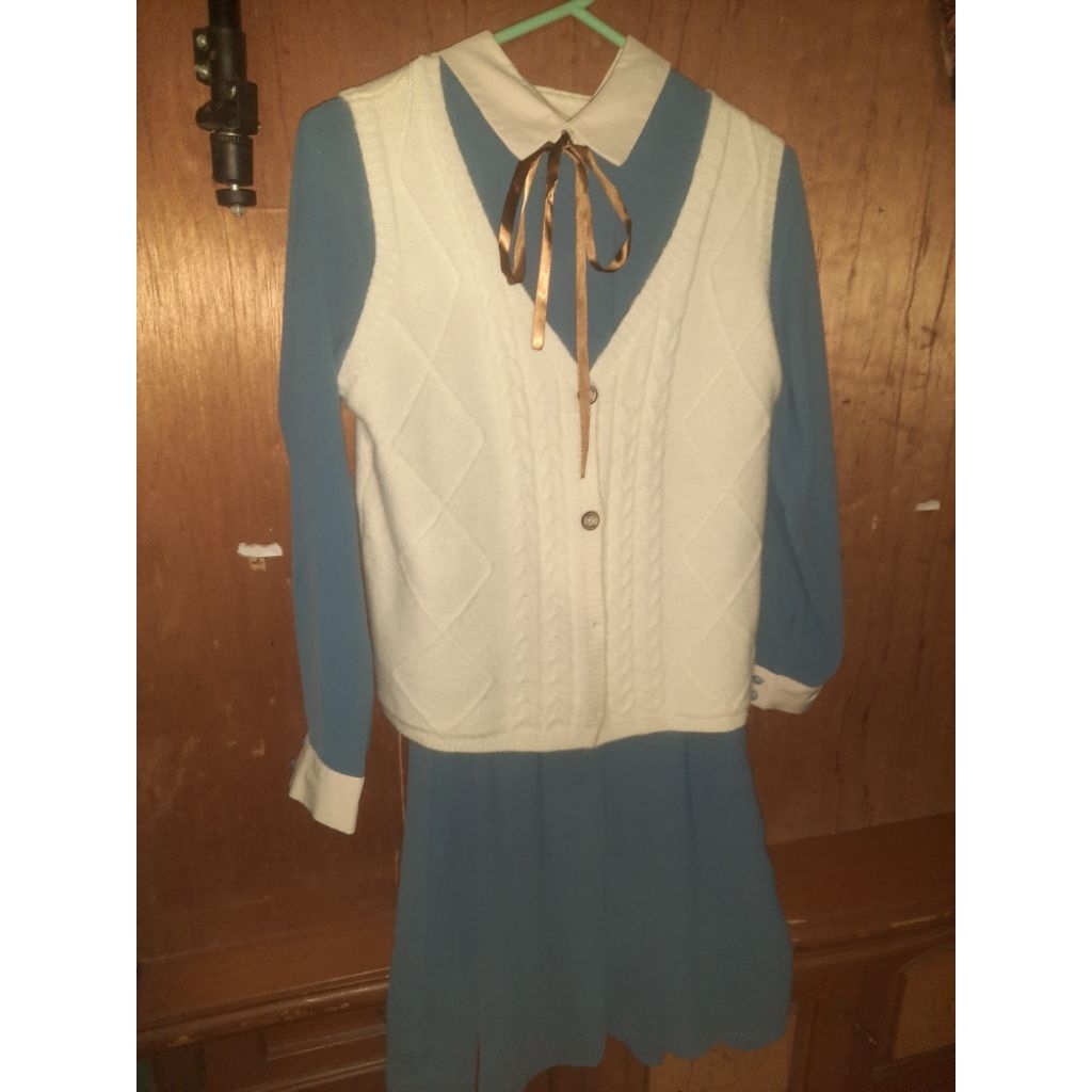 Midi Dress Knitted Vest Autumn (PRELOVED)