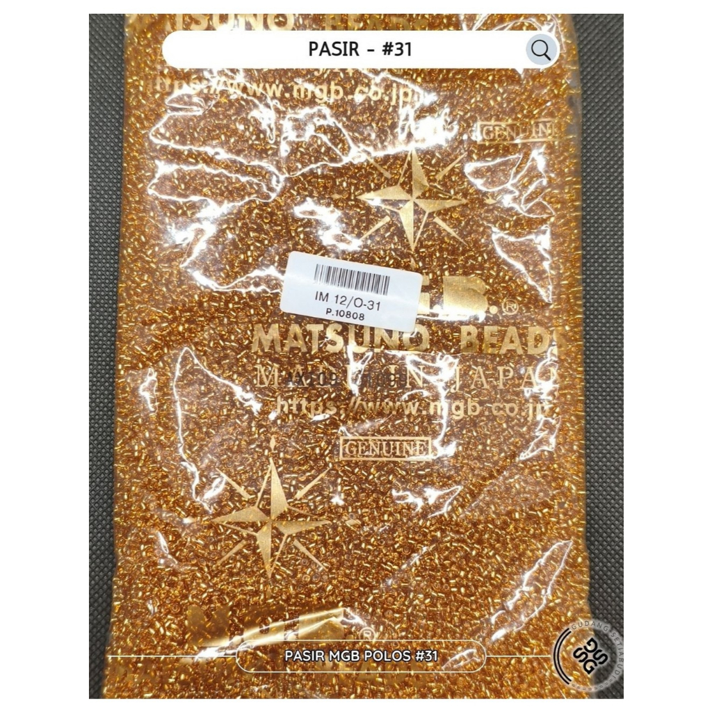 GS Grosir - ( 1 PON / 225 Gram) - Mote Payet Jahit MGB no. 31 - asli Jepang 100% Batang dan Pasir