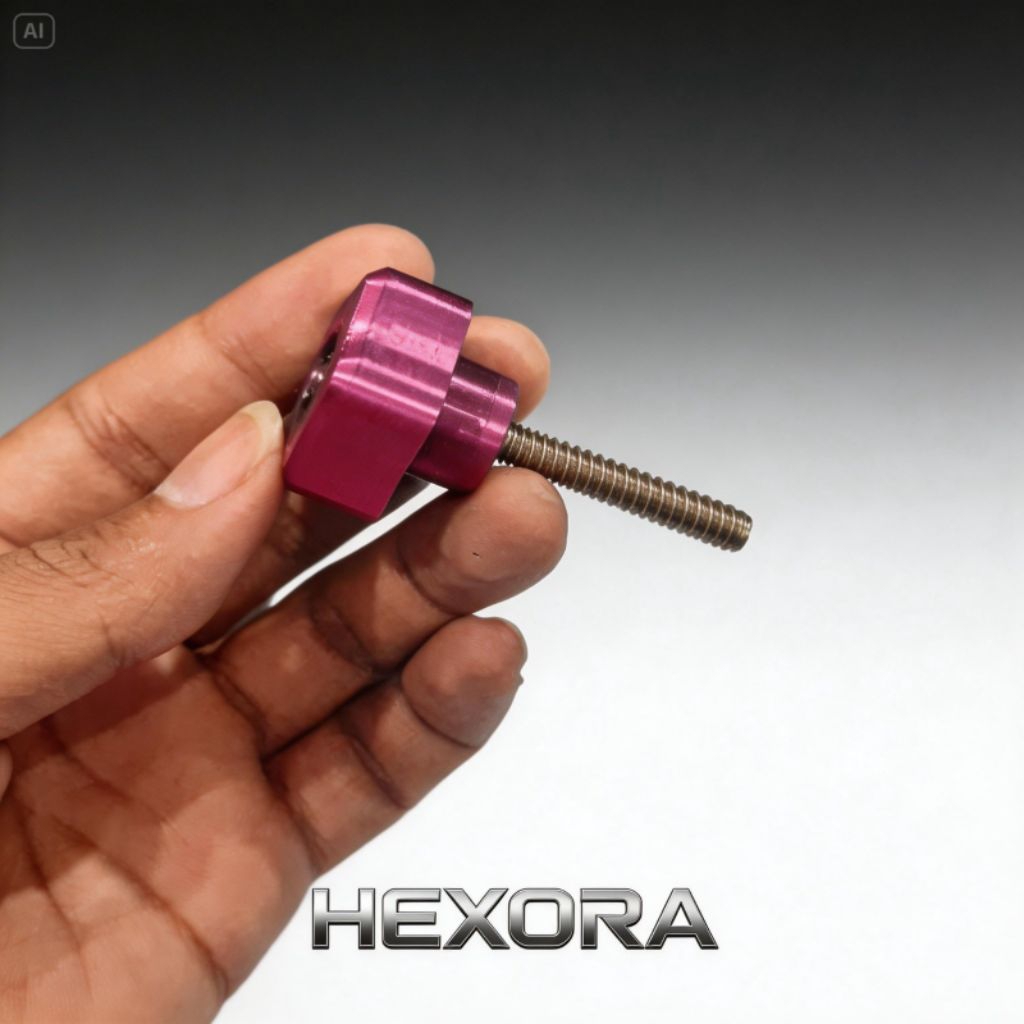Knob Star/grip/bandul M6x50 HEXORA | Knob Bintang PLA + Baut Full Drat | Pengencang Manual
