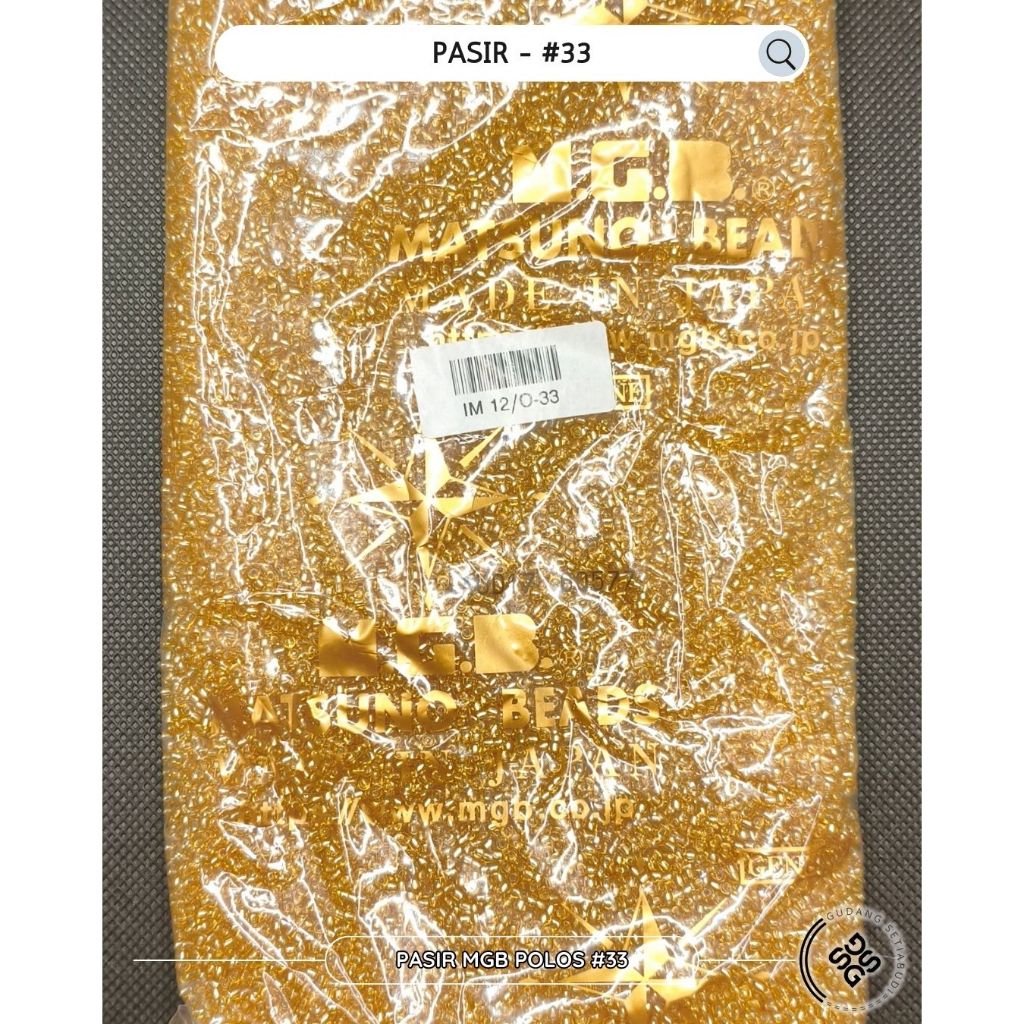 GS Grosir - ( 1 PON / 225 Gram) - Mote Payet Jahit MGB no. 33 - asli Jepang 100% Batang dan Pasir