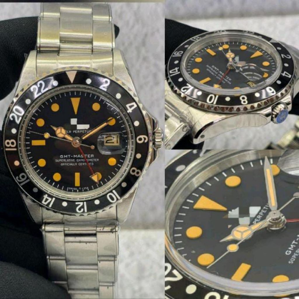 TERBARU JAM TANGAN RLX GMT MASTER VINTAGE REF1675BPF DIAL 40MM TOP TIER 5 BLACK JAM TANGAN AUTOMATIC