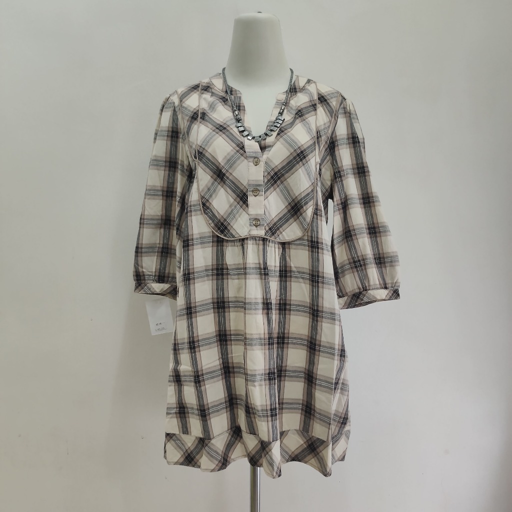Marks & Spencer Autograph Tunik Plaid Preloved - Dress Kotak Mewah Original (AVCBB064)
