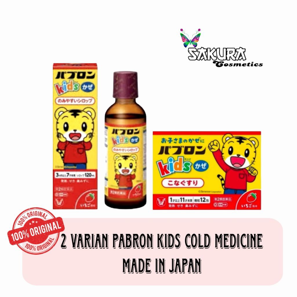 Pabron Kids - Serbuk Obat Demam Batuk Anak dengan Rasa Strawberry, Praktis untuk Anak