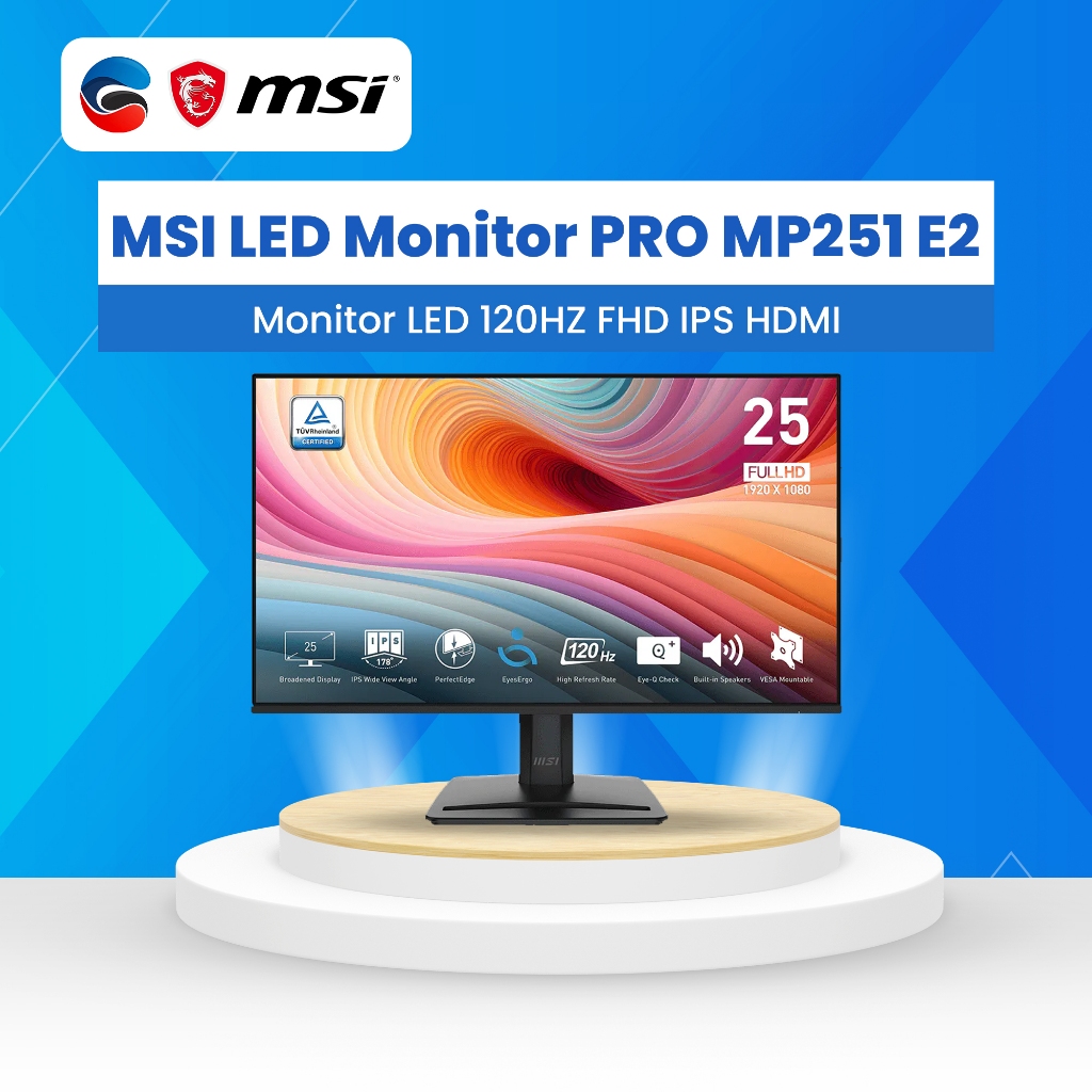 MSI LED Monitor PRO MP251 E2 25" 120HZ FHD IPS HDMI Professional Monitor [NEW PRO MP251 E2]