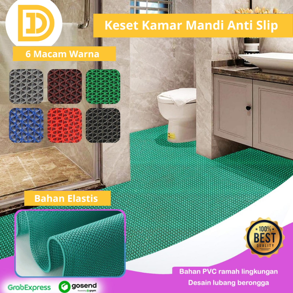 Keset Anti Slip Karpet Kamar Mandi Anti Licin Meteran Keset Alas Tempat Wudhu Mushola Masjid Model J