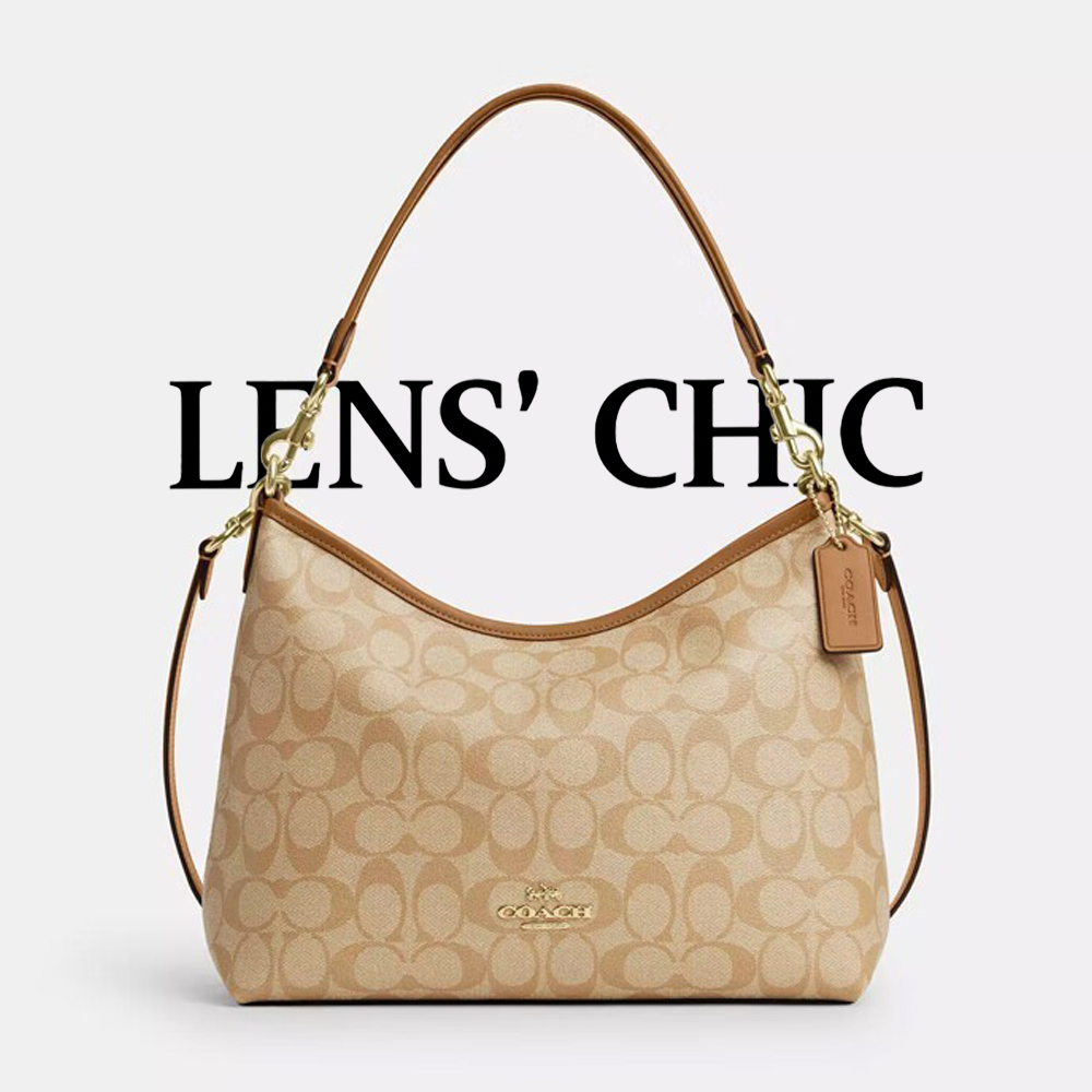 [Original 100%] LENS'CHIC Coach Laurel Series Tas Bahu Wanita  Motif Signature Canvas  Fashion Impor