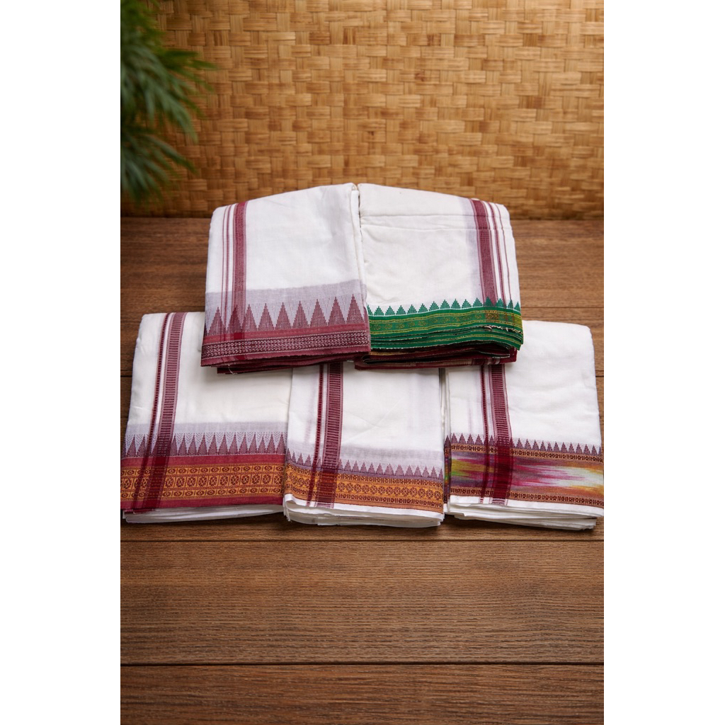 Dhoti India Pria – Dothi Katun Putih Premium – Pakaian Tradisional India / Vaisna