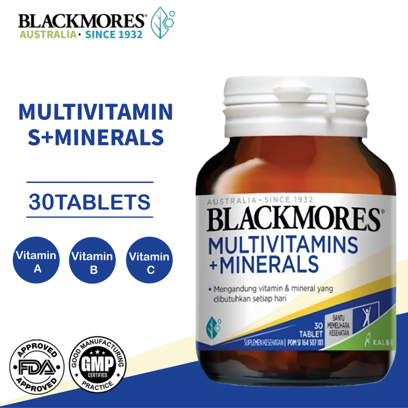 BLACKMORES Multivitamins+MineralsMembantu Kesehatan Vitamin A B1-B12 CD3 E Kalsium Besi