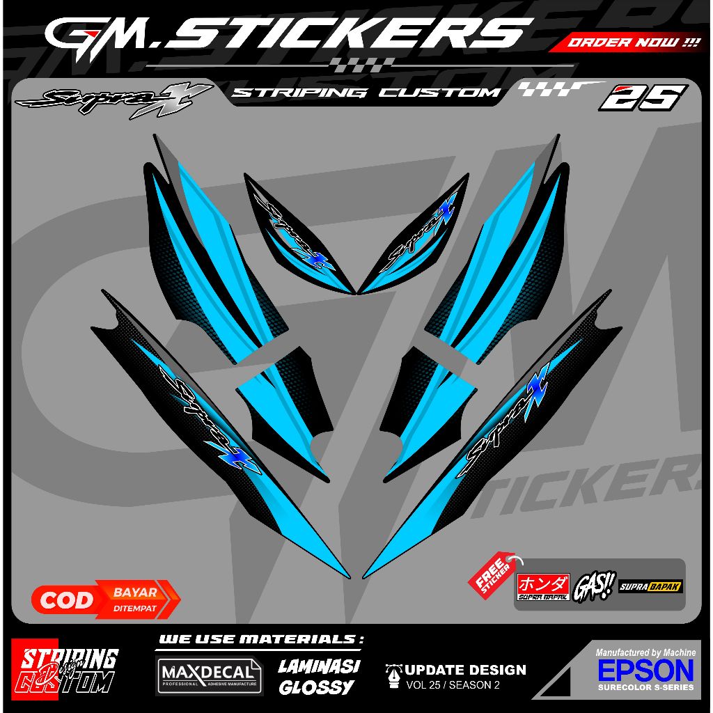 STRIPING VARIASI HONDA SUPRA X OLD SUPRA LAMA SUPRA X 100 K19
