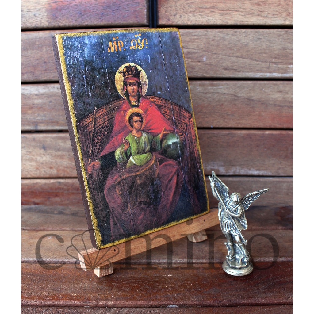 Ikon Bunda Maria Berdaulat Derzhavnaya | Sovereign Mother of God Orthodox Derzhavnaya Icon | Kayu As