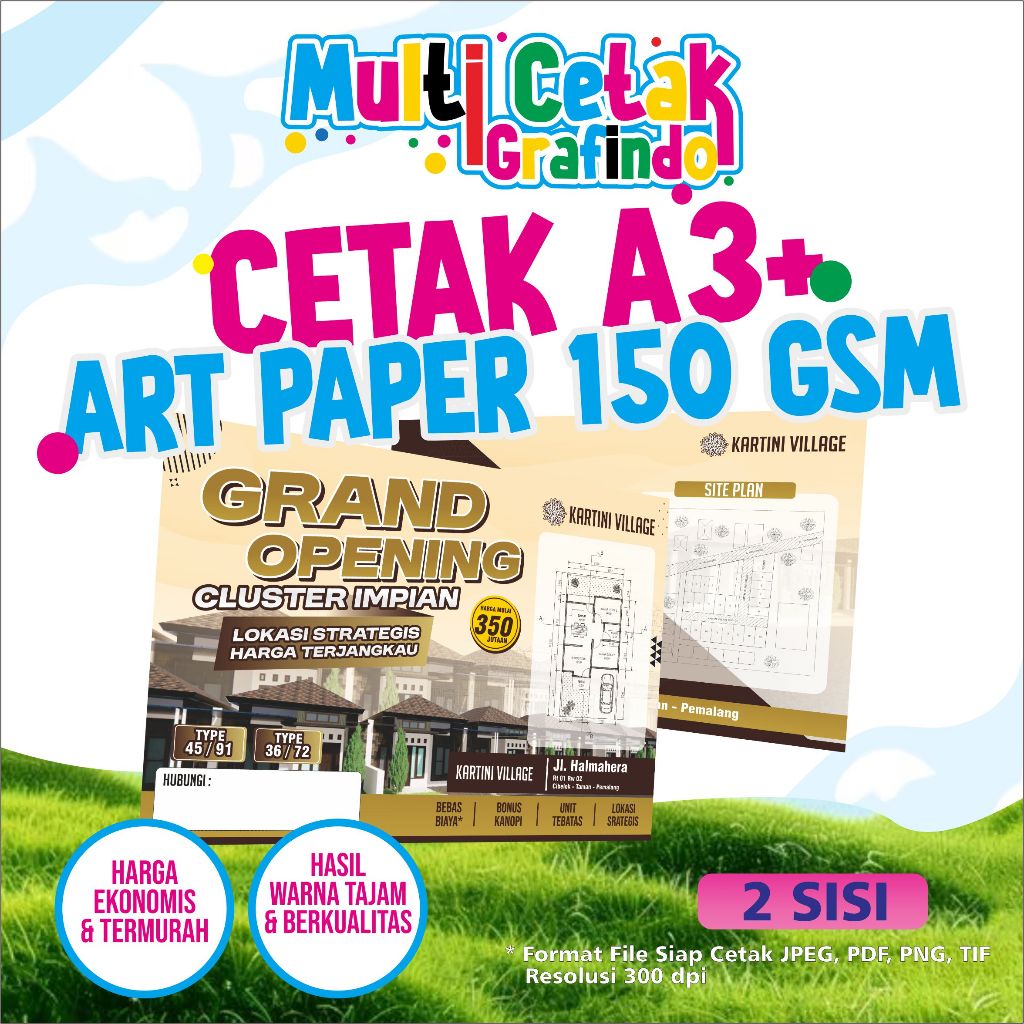 CETAK A3+ ART PAPER 150 [ 2 SISI ] / PRINT A3+ ART PAPER 150 GSM / BROSUR / FAMLET