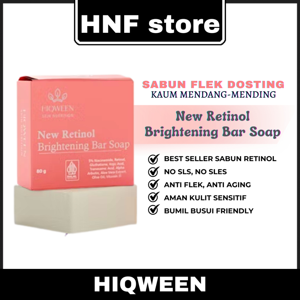 HIQWEEN  New Retinol Brightening soap/Sabun Hiqween/ sabun cuci muka Hiqween