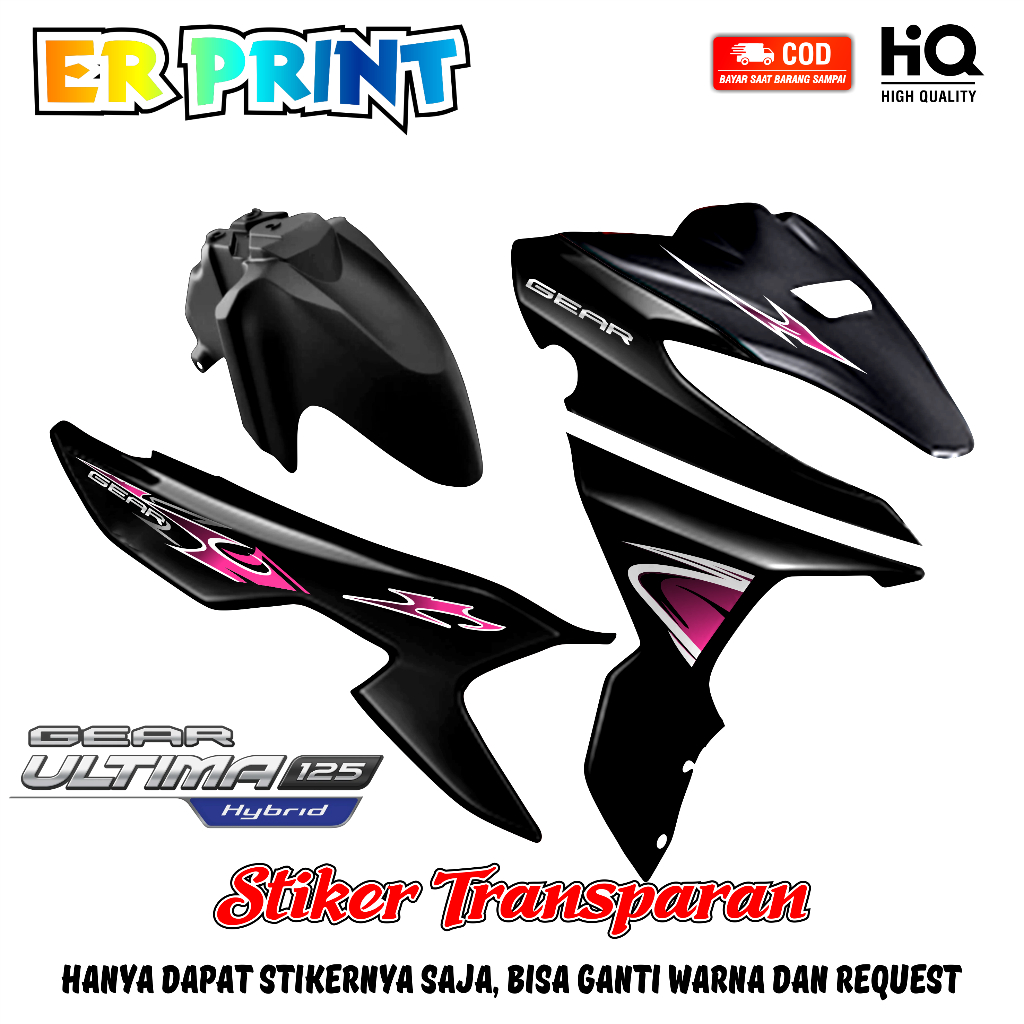 Stiker Transparan Gear Ultima Anti Luntur Keren Striping Gear Ultima Desain Semi Tribal