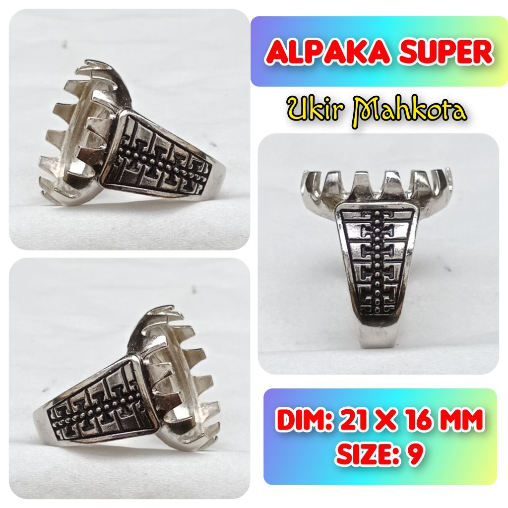 emban batu akik dan permata alpaka super ukir mahkota.51