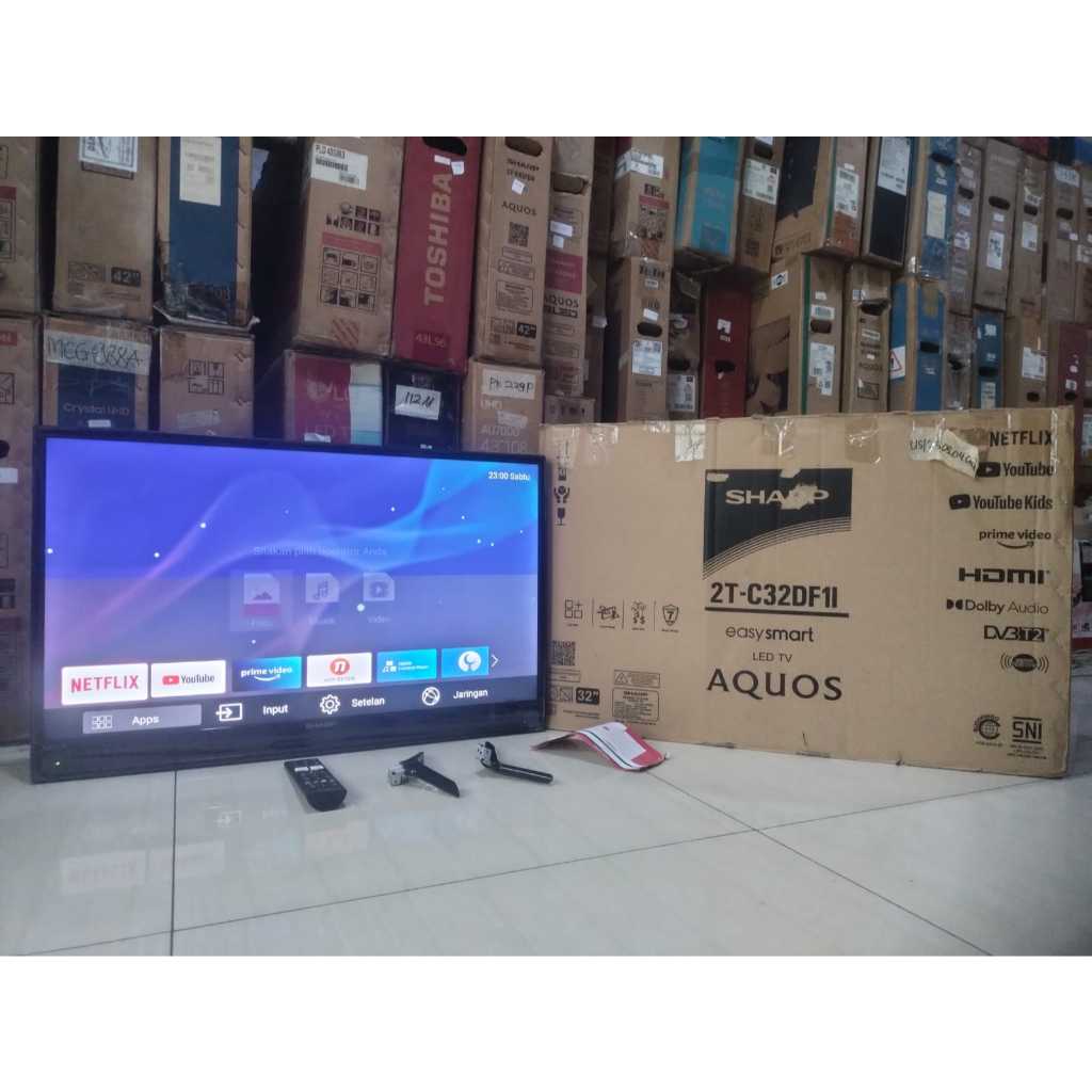 SMART TV LED SHARP 32 INC NETFLIX YOUTUBE SUDAH DIGITAL TANPA STB (6986r)