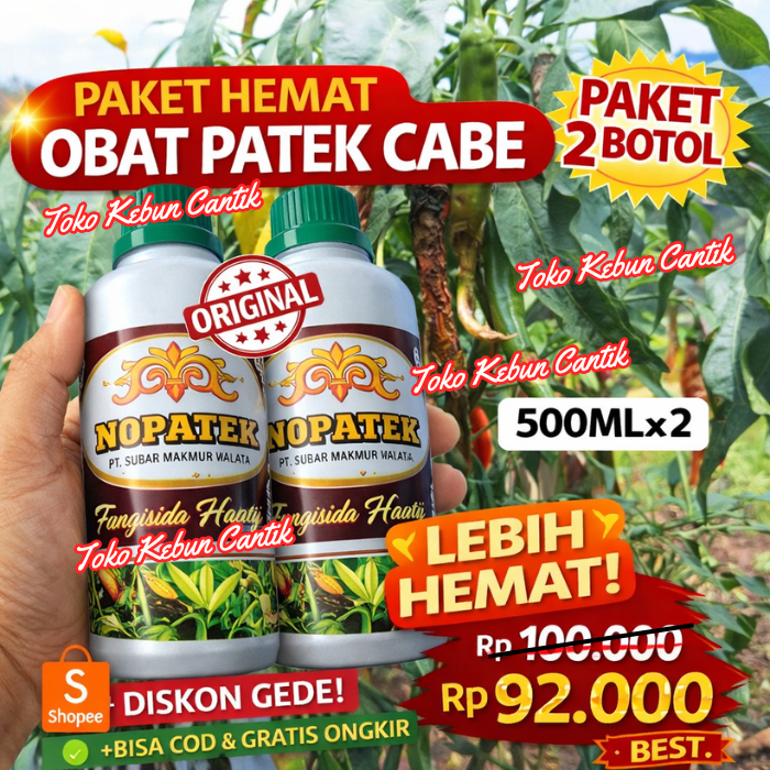 Obat Patek Cabe Busuk Buah NOPATEK 500ml x2 Botol – Fungisida Antraknosa Cabai