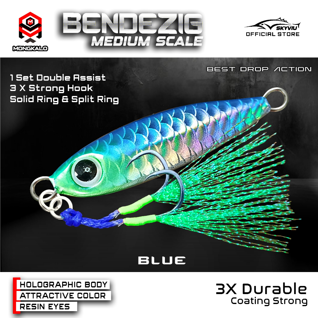 Mongkalo Bendezig Sisik-Sedang noGID noMotif Candy-Fluorescent 15 Biru