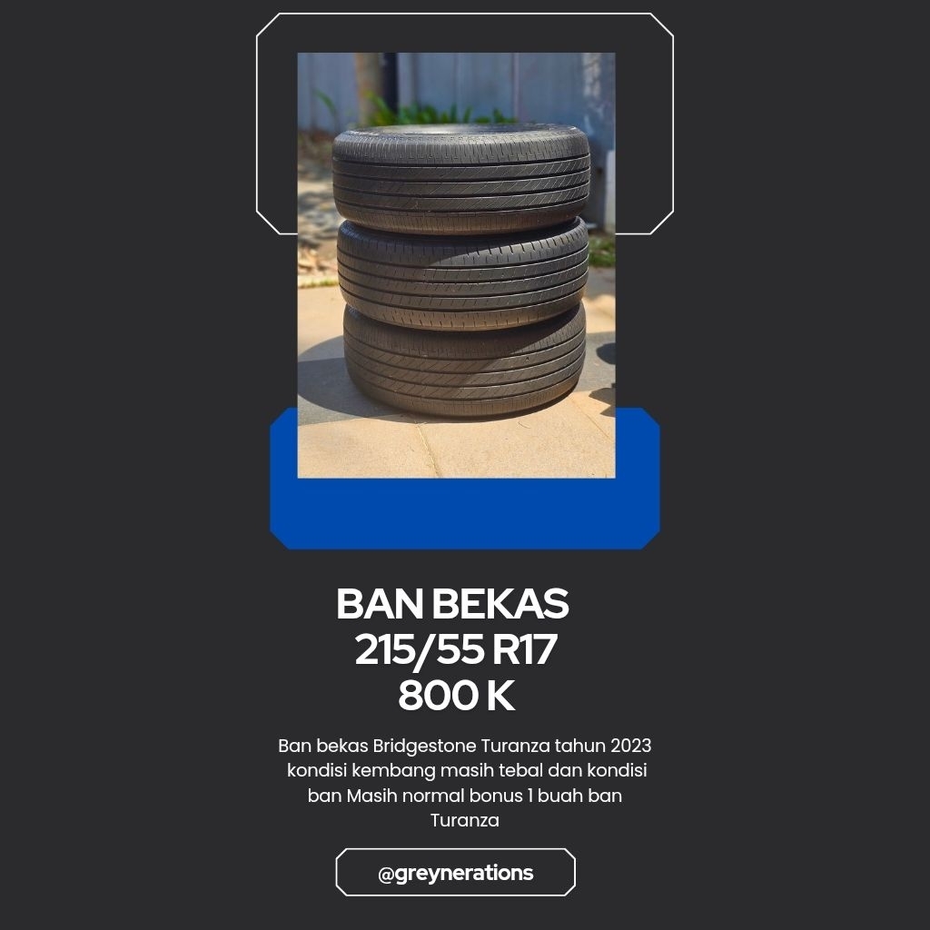 Ban mobil bekas seken second 215/55 R17