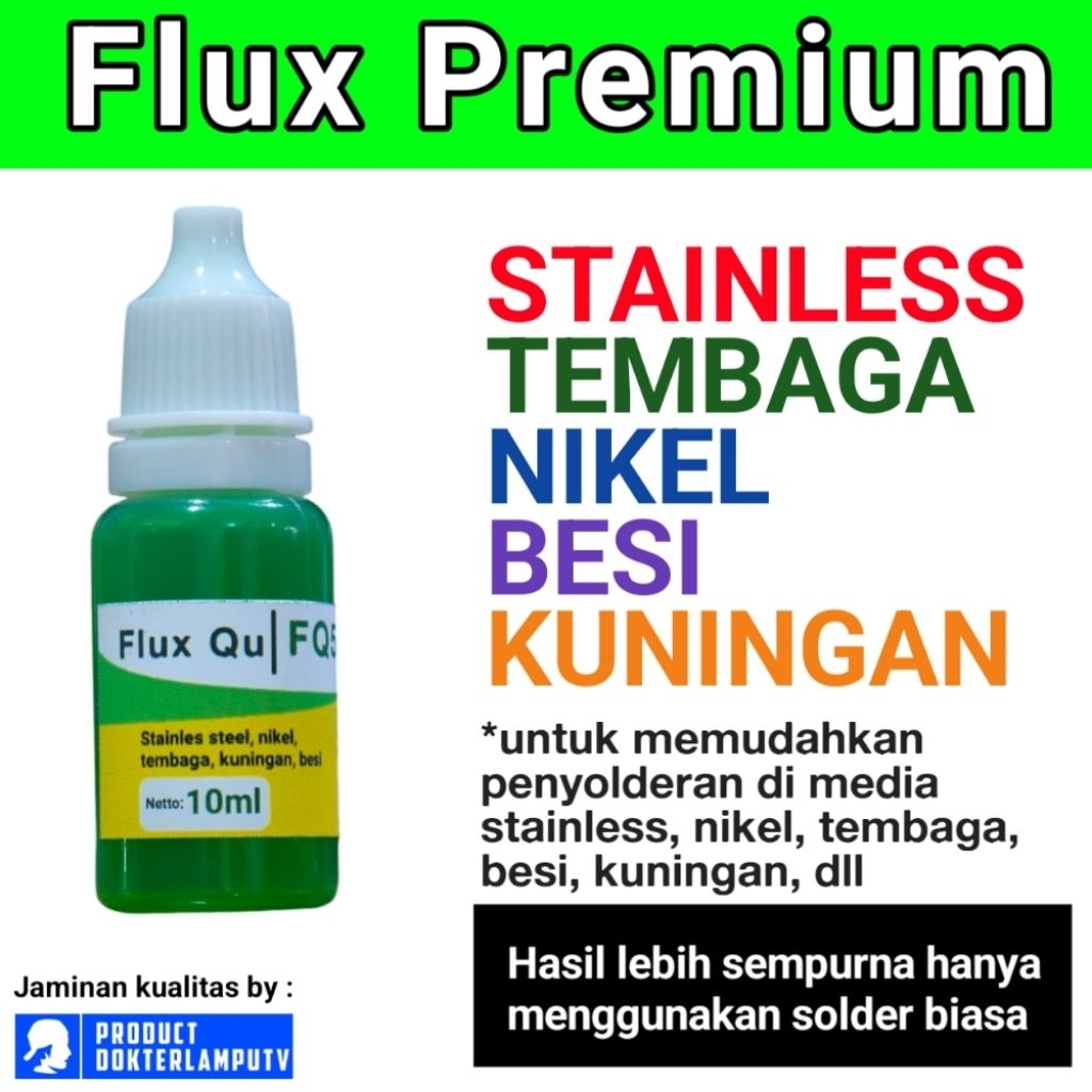 Flux solder Stainless hijau untuk penyolderan tembaga besi kuningan dll