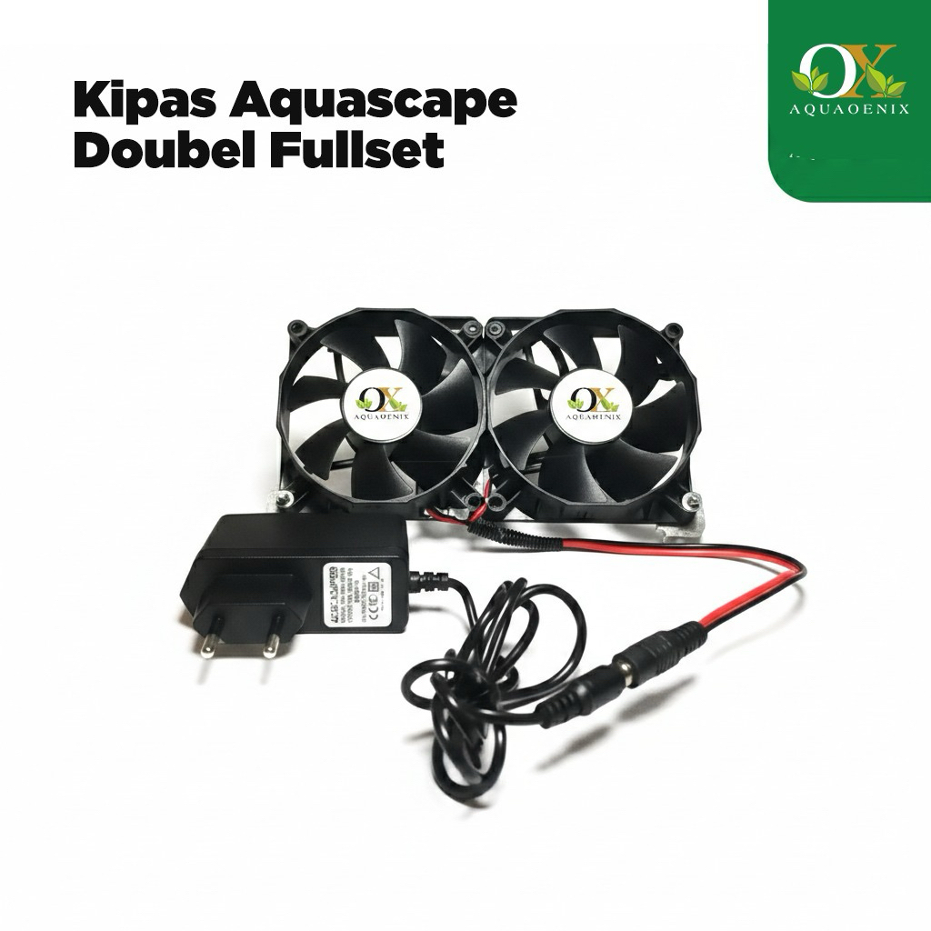 kipas aquascape Aquarium double fan fullset