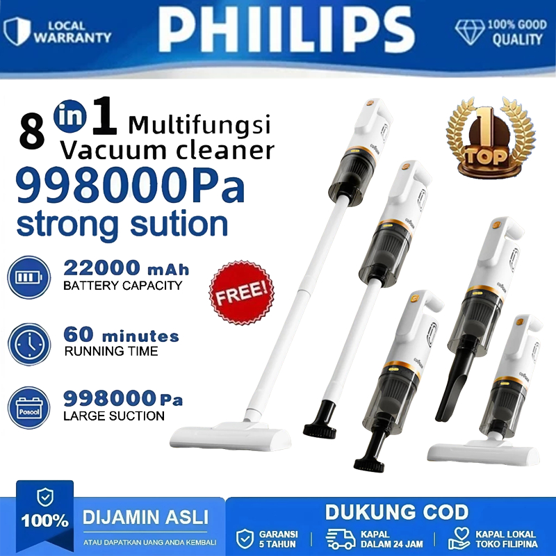 PHILIPS 980000Pa Vacum Cleaner Penyedot Debu /Handheld Portable/Pengisian USB