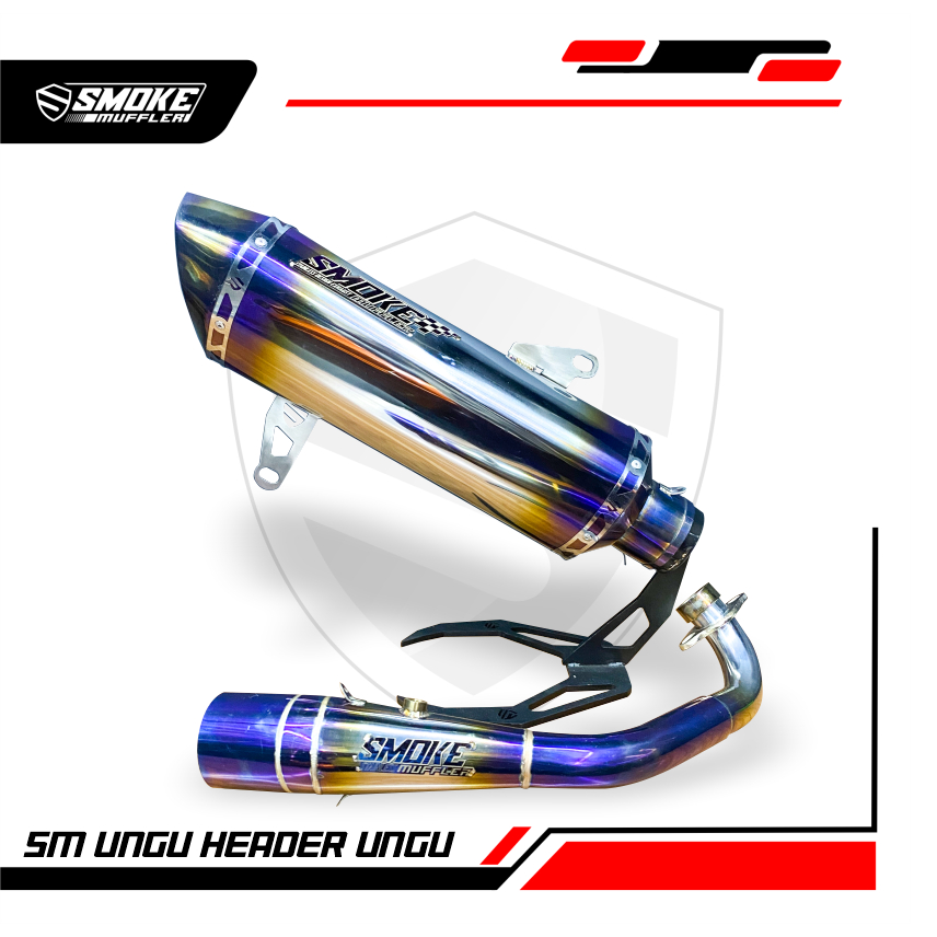 Knalpot Racing Xmax 250 dan Xmax 300 Tipe SM Logo Emblem Smoke Muffler