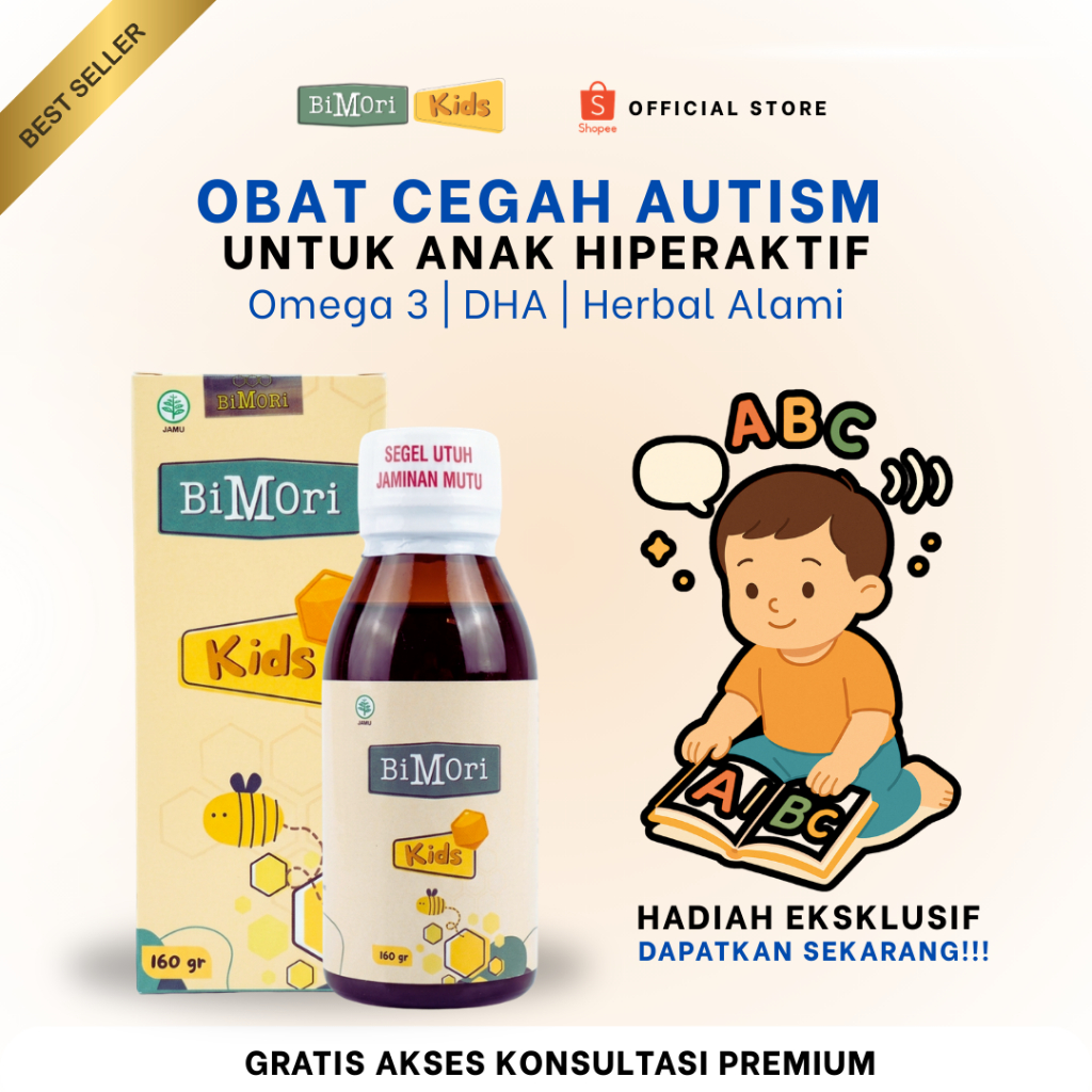 Bimori Obat Autis Hiperaktif Vitamin Kecerdasan Otak Anak Original 100%