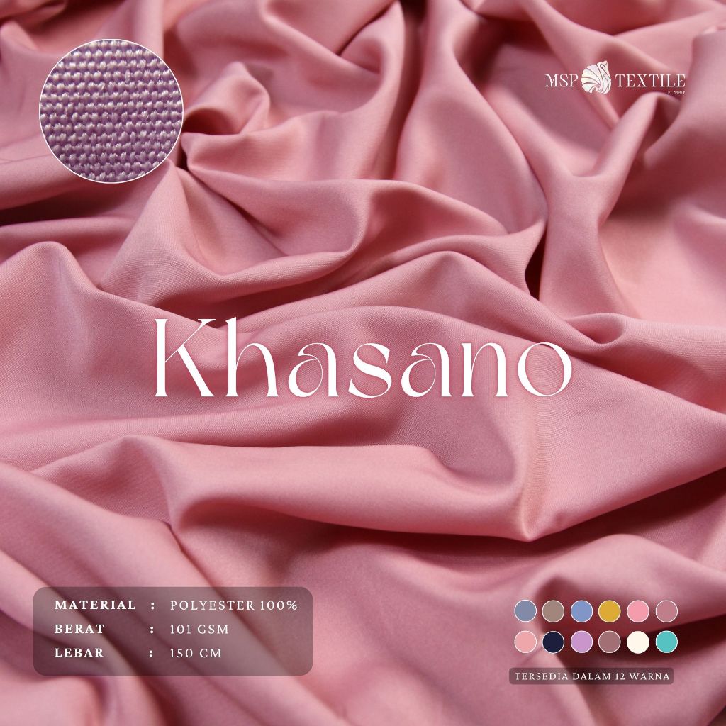 KAIN KHASANO POLOS POLYESTER ADEM UNTUK GAMIS PASHMINA FURING