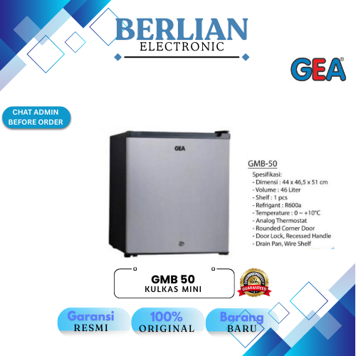 GEA Mini Bar GMB 50 Kulkas Mini Refrigerator Untuk Meja / Kamar Kapasita 50 L