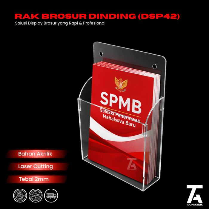 Rak Brosur Dinding Akrilik 2mm