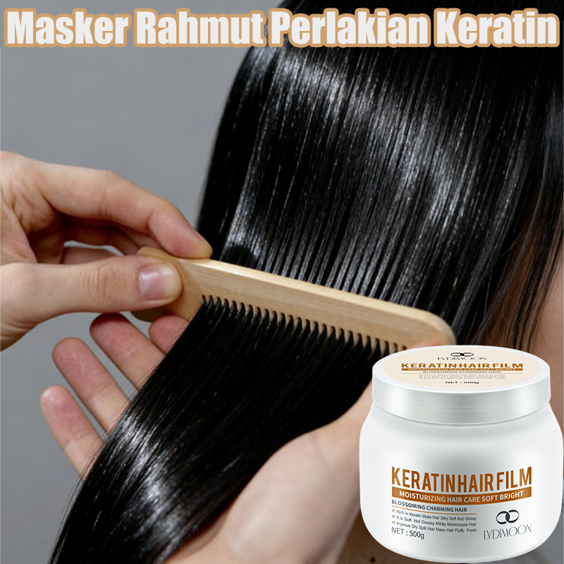 LYDIMOON Perawatan Rambut Masker Rambut Keratin 500ml Memperbaiki Rambut Rusak Anti Frizz Smoothing