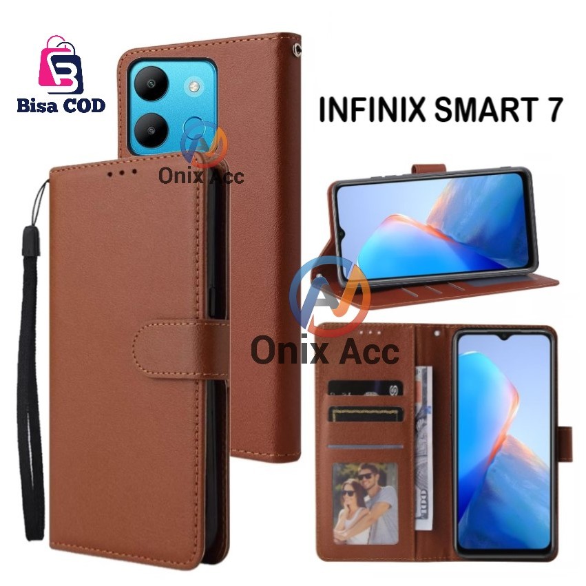 Flip Case Infinix Smart 7 Casing Dompet Kulit