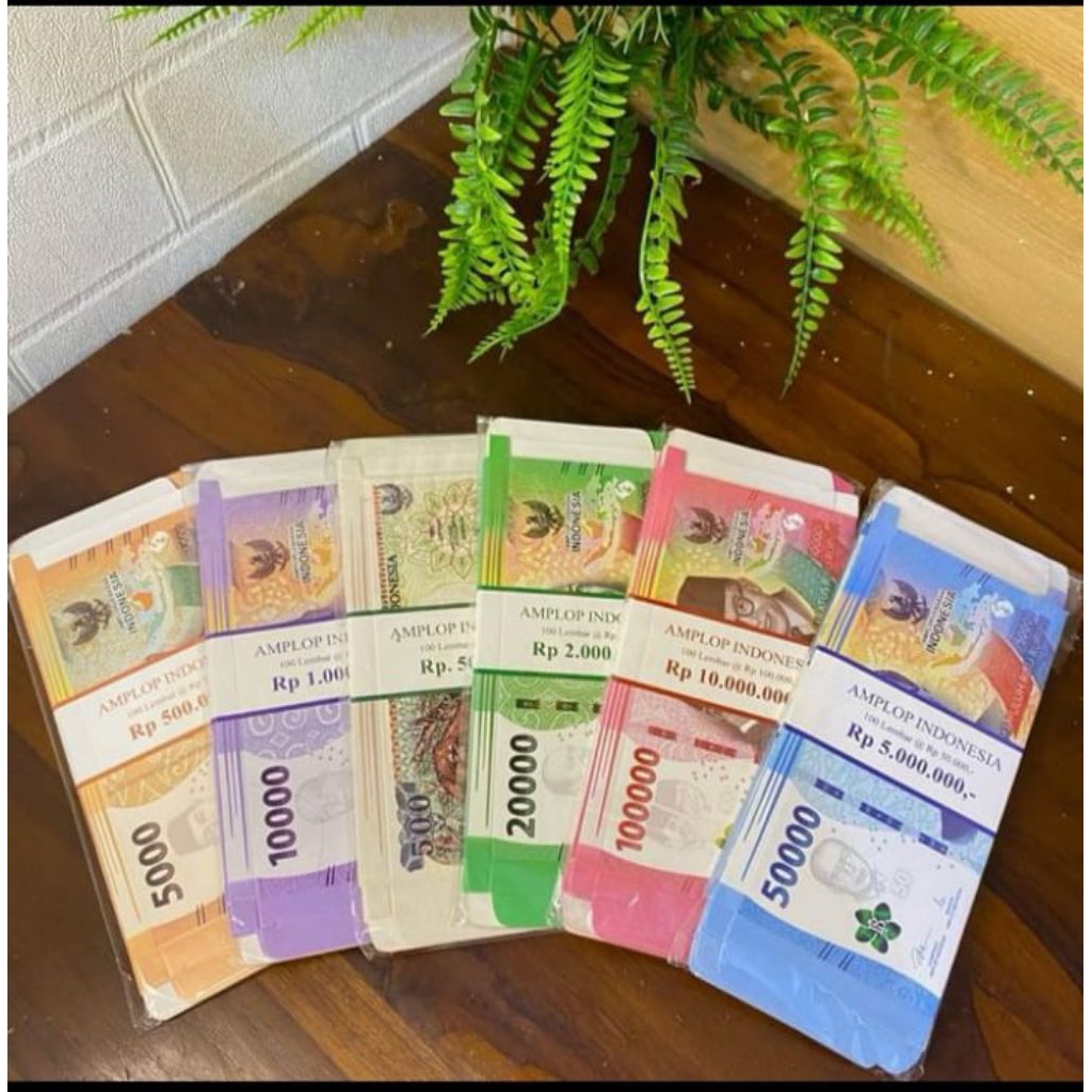 3D Amplop Box Tas Uang Gepok THR Lebaran Angpao isi 5 Pcs Motif Uang Lama Kuno Jadul Gepokan Kado Am