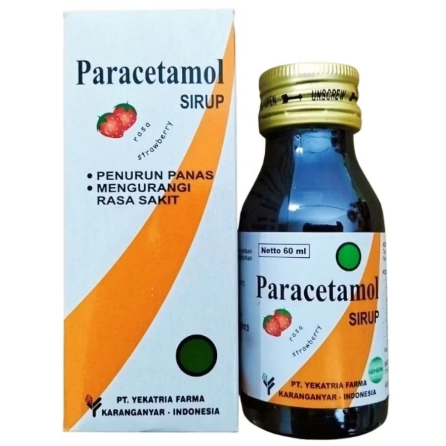 PARACETAMOL Sirup 120mg /5ml Rasa Strawberry (60ml) - YEKATRIA FARMA