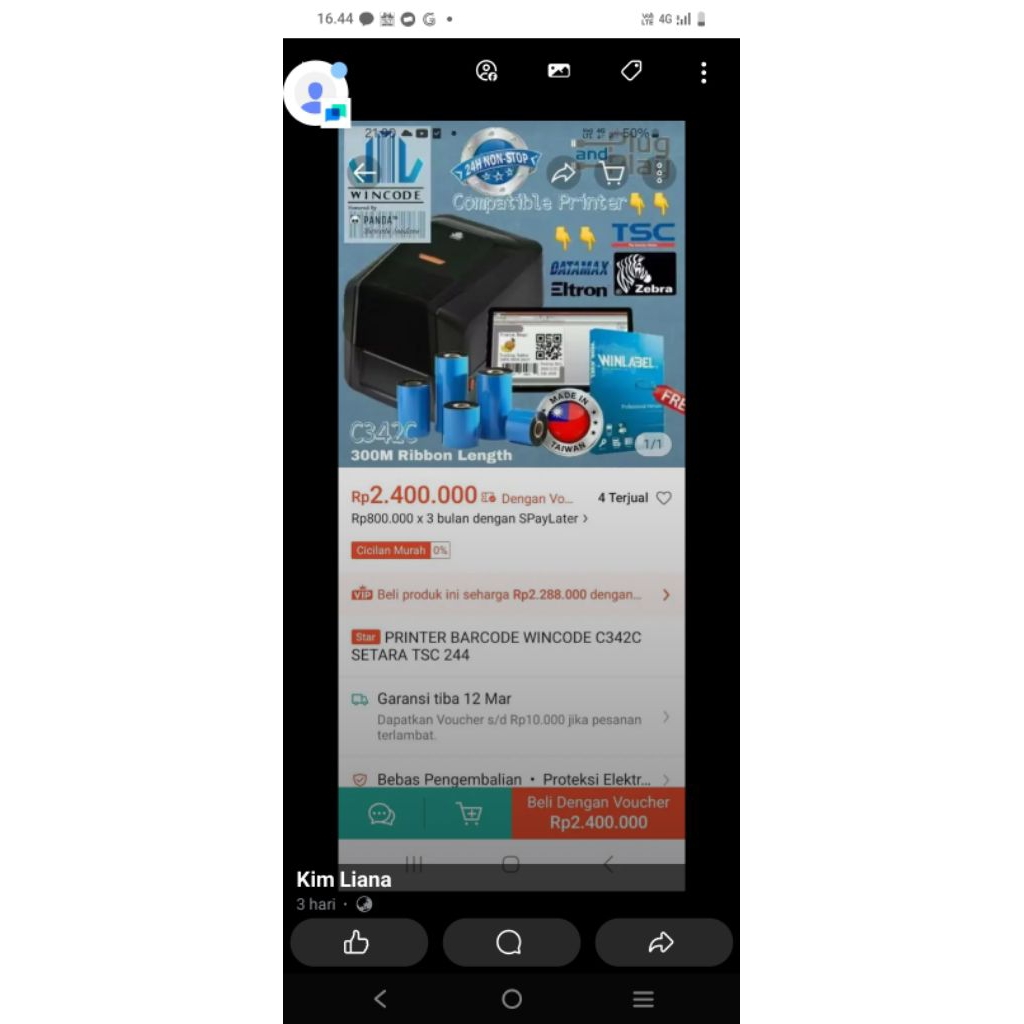 windows printer untuk cetak resi
