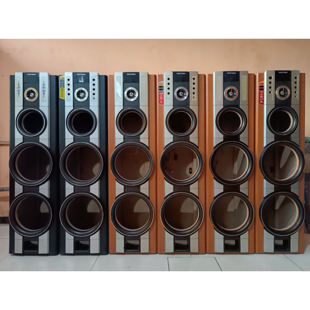 Sepasang Box Speaker Polytron XBR PAS 68, 78B, 79BU Lengkap Tweeter, Kabel, Panel, dan Baut