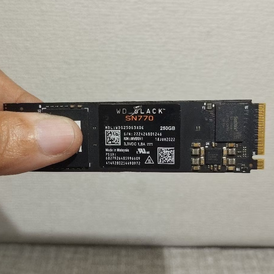 SSD NVME WD BLACK 250GB SN770 M.2 2280 PCIE Gen4 x4 Copotan Laptop