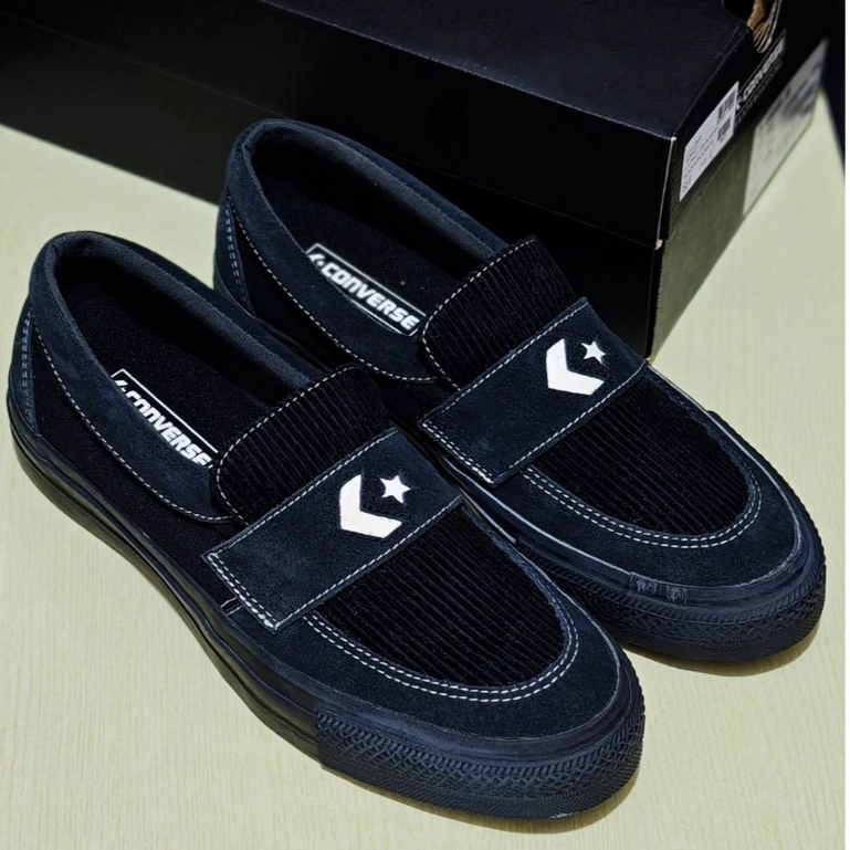 Sepatu Sneakers Pria Converse CS Loafer SK Canvas Black Monochrome Original 1CL764