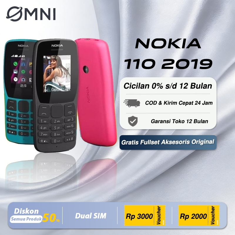 HP Nokia 110 2019 Dual SIM Kamera Sinyal Kuat HP Jadul Klasik Baru Original Garansi Toko 30 Hari