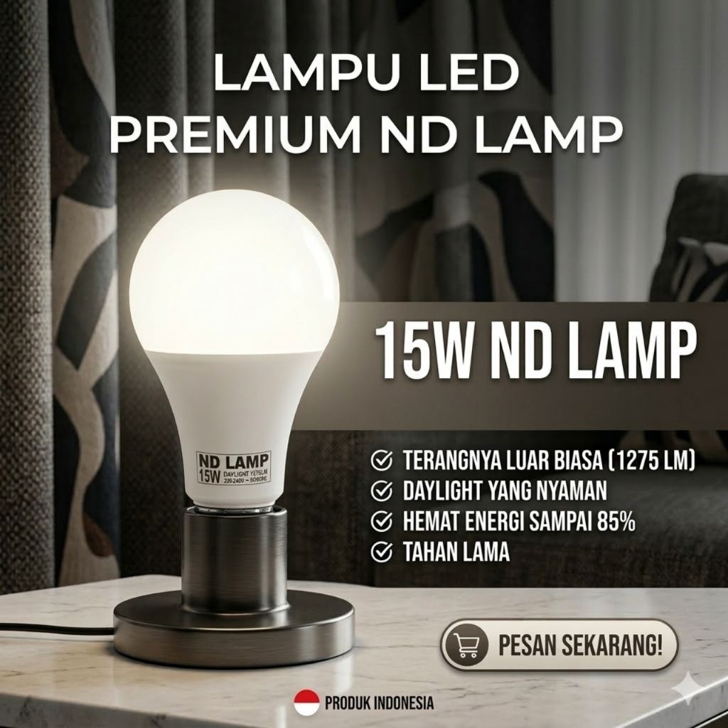 LAMPU LED  , 15 Watt , Mesin Baru , Casing Baru ,WATT MURNI,  berkualitas Terjamin Awet Terang  ,Ber