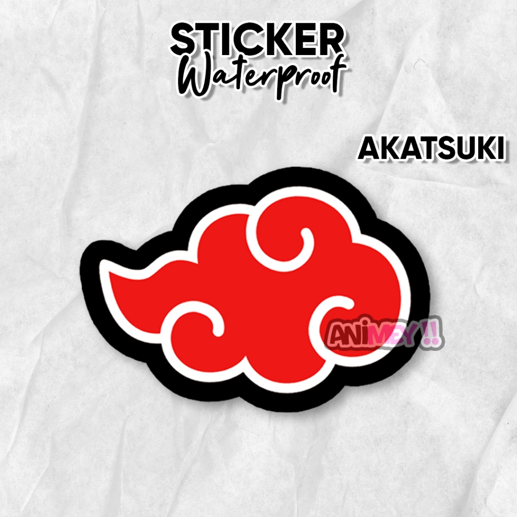 Stiker Logo Akatsuki Anime Naruto / Sticker Anime Waterproof