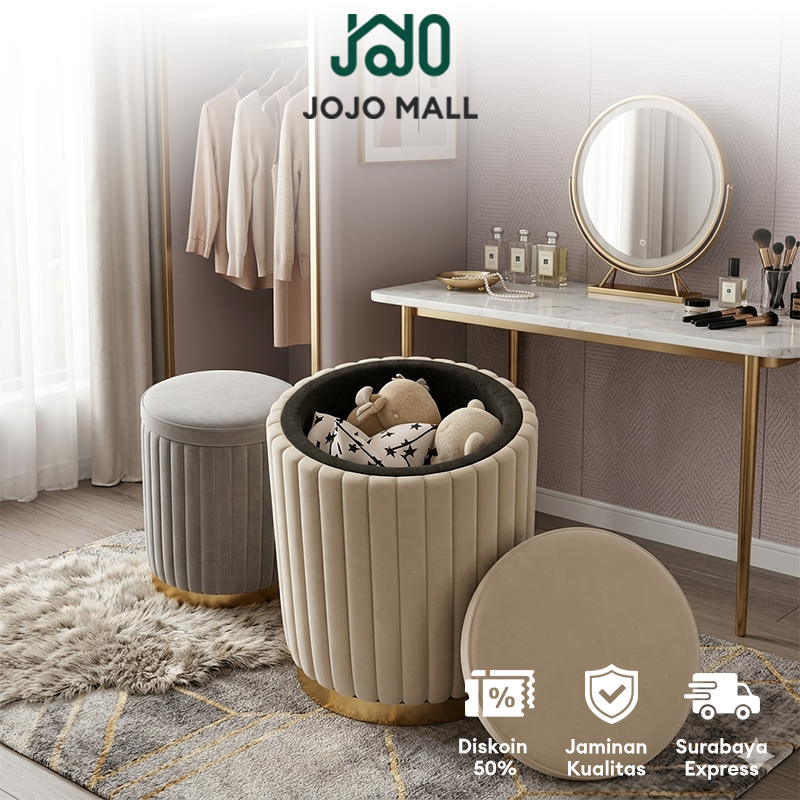 [Surabaya Express]STOOL Diameter 35cm VELVET LUXURY ROUND OTTOMAN KAKI List STOOL KURSI BULAT SOFA B