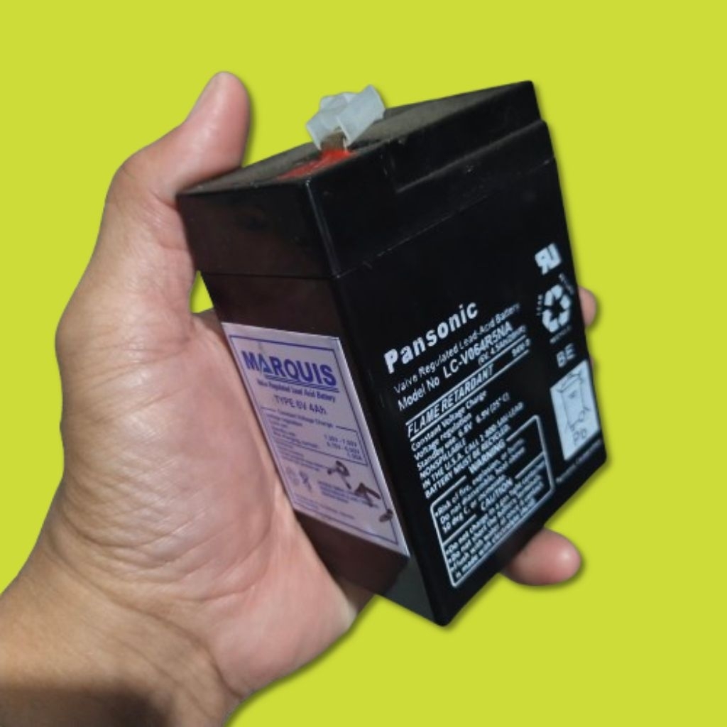 baterai battery aki kering 6 volt 4,5Ah PANASONIC