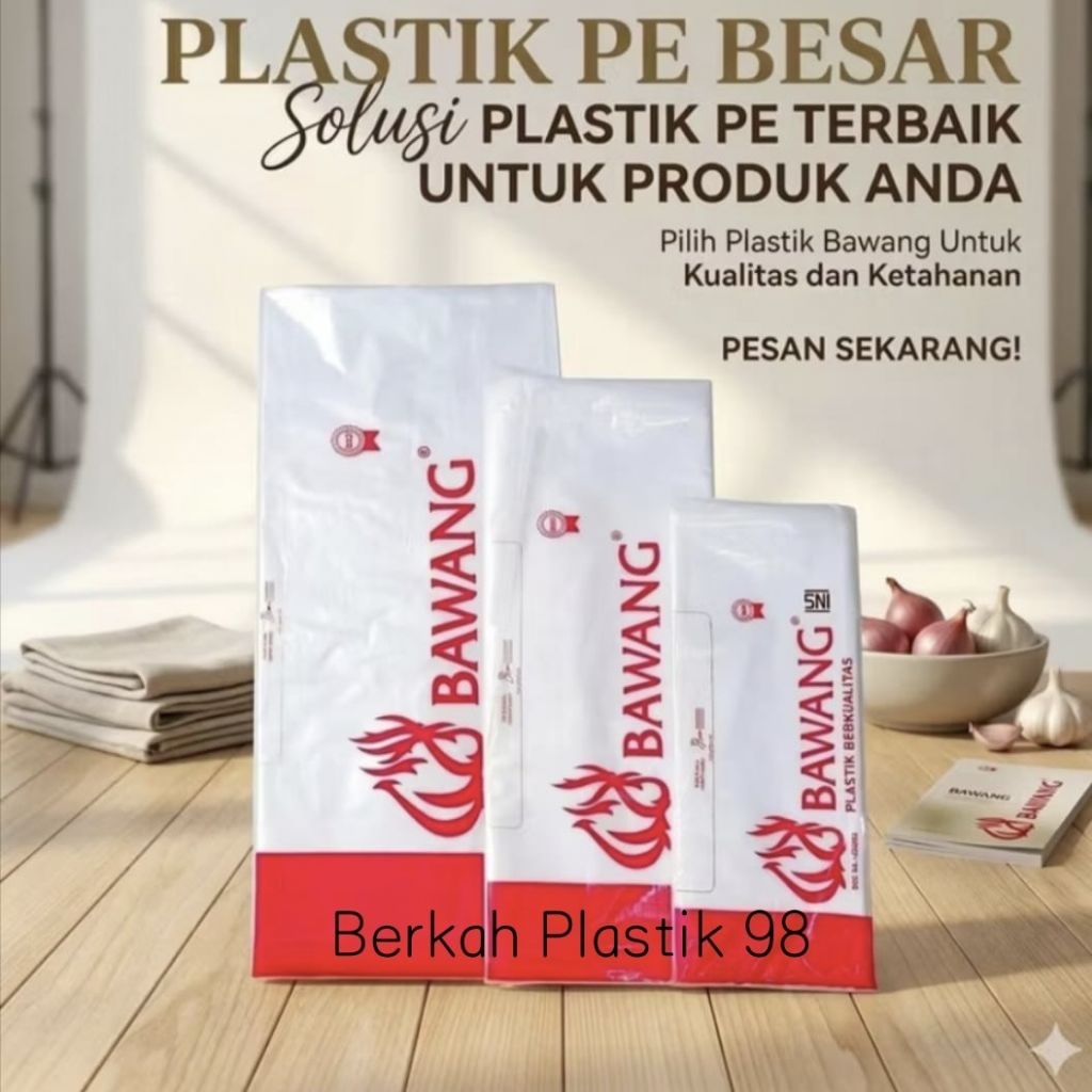 Kantong Plastik PE Bening UK 35X50-30X45-25X45, Plastik Pe Bawang, Kantong Plastik es
