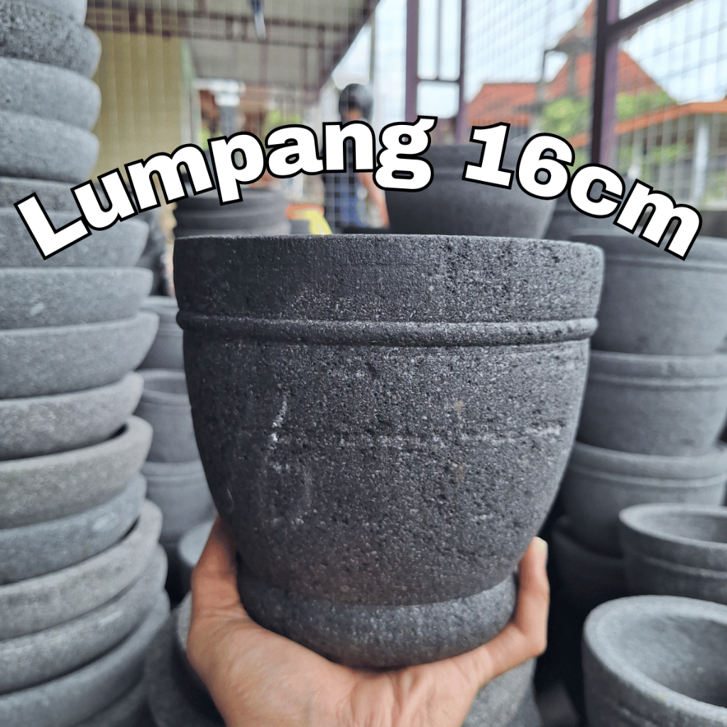Lumpang Batu Merapi 16cm Asli Pengrajin Magelang | Lesung Batu Penumbuk Bumbu Dapur Batu Alam