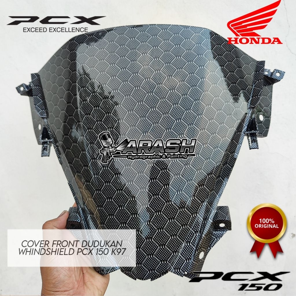 Panel Front Dudukan Visor PCX 150 Carbon WTP Motif Hexagonal